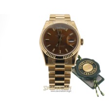 Rolex DayDate President Cognac ref. 118238 oro giallo 18kt nuovo